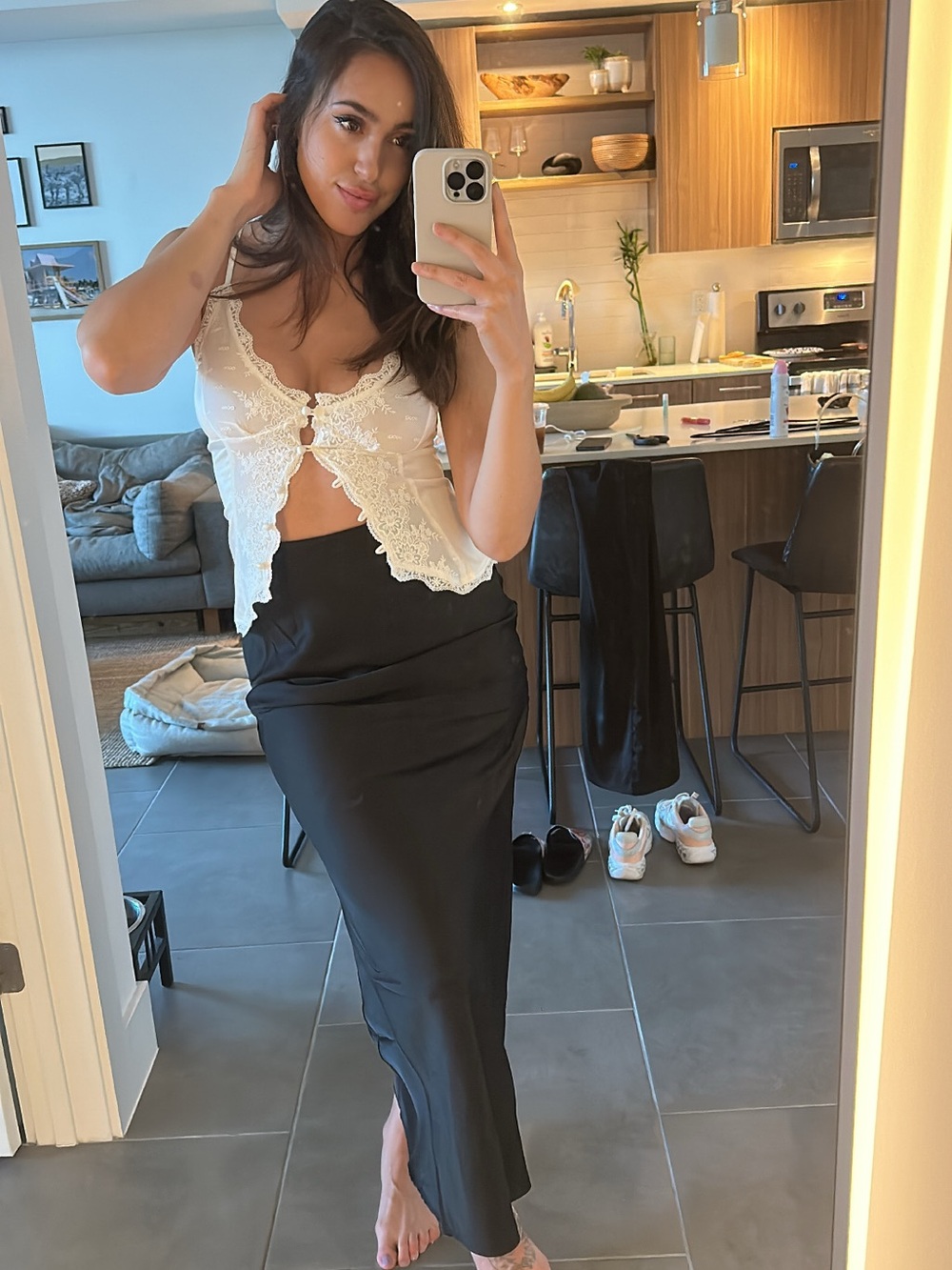 Peppermayo Black Maxi Skirt with Sleek Silhouette